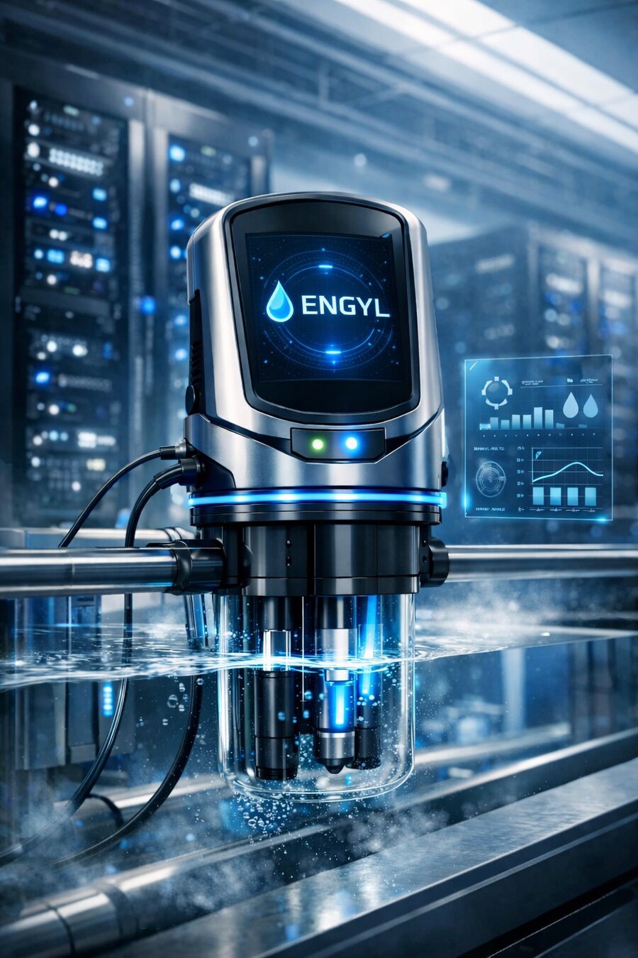 ENGYL coolant intelligence unit on a liquid cooling loop in a data center